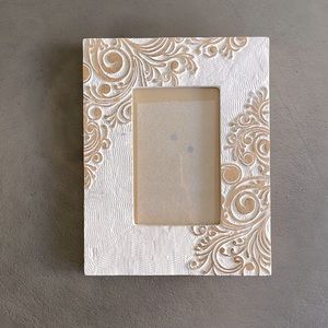 White Washed Wooden Photo Frame
